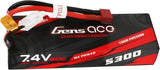 2S Lipo Battery 7.4V 60C 5300mAh Lipo Battery HardCase Pack with Deans Plug