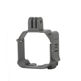 Drone light adapter mount bracket, dark gray plastic frame with side clip