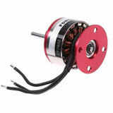 EMAX CF2822 brushless RC motor with red mount plate and three wire leads