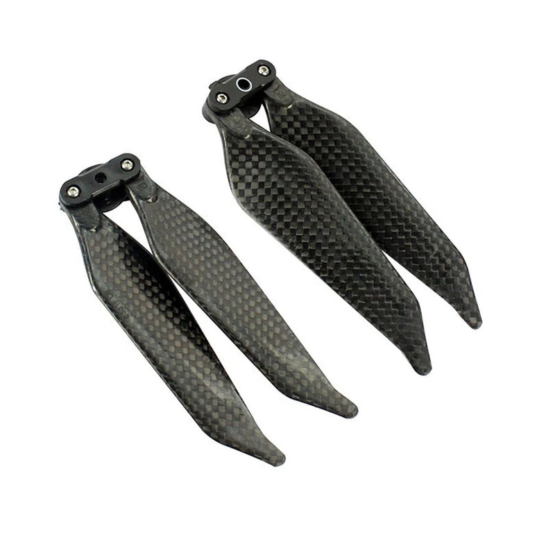 Carbon fiber foldable drone propeller blade set, two spare blades with mounting hubs