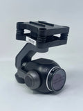 Dark gray drone camera with protective mount and front lens