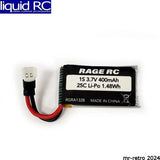 Rage RC A1328 3.7V 400mAh 25C LiPo; Warbirds
