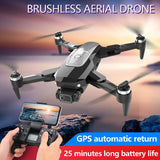 GPS aerial photography drone with 4 rotors, front camera, and handheld controller