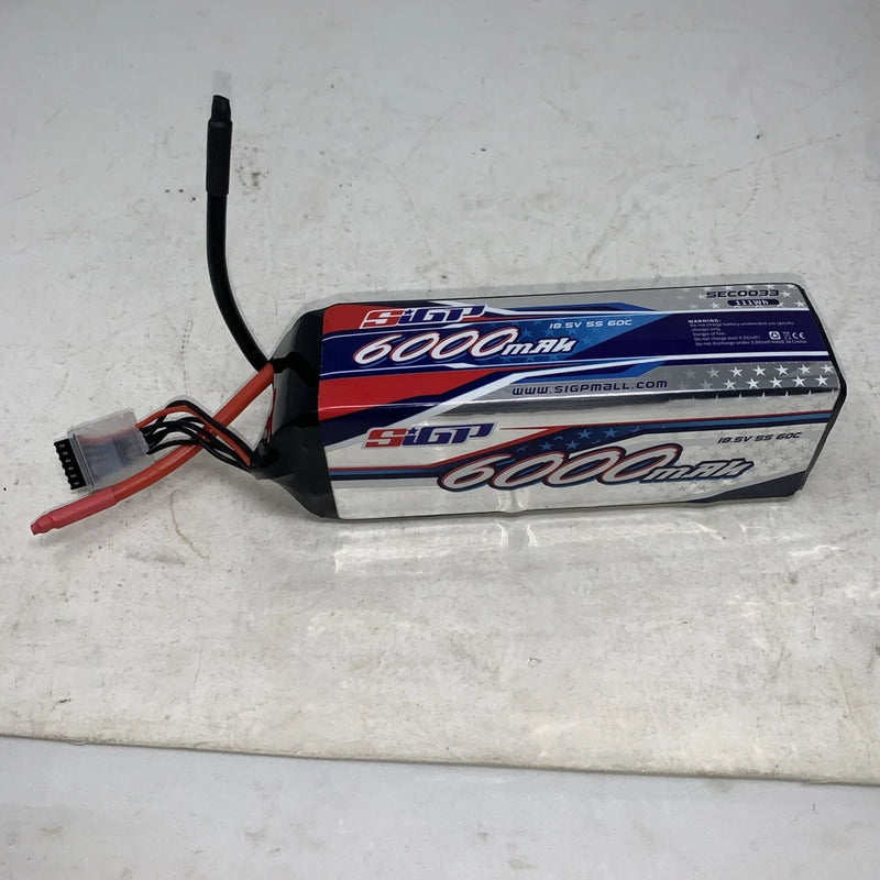 6100mAh LiPo battery pack with soft case and plug, black connector and red/black leads