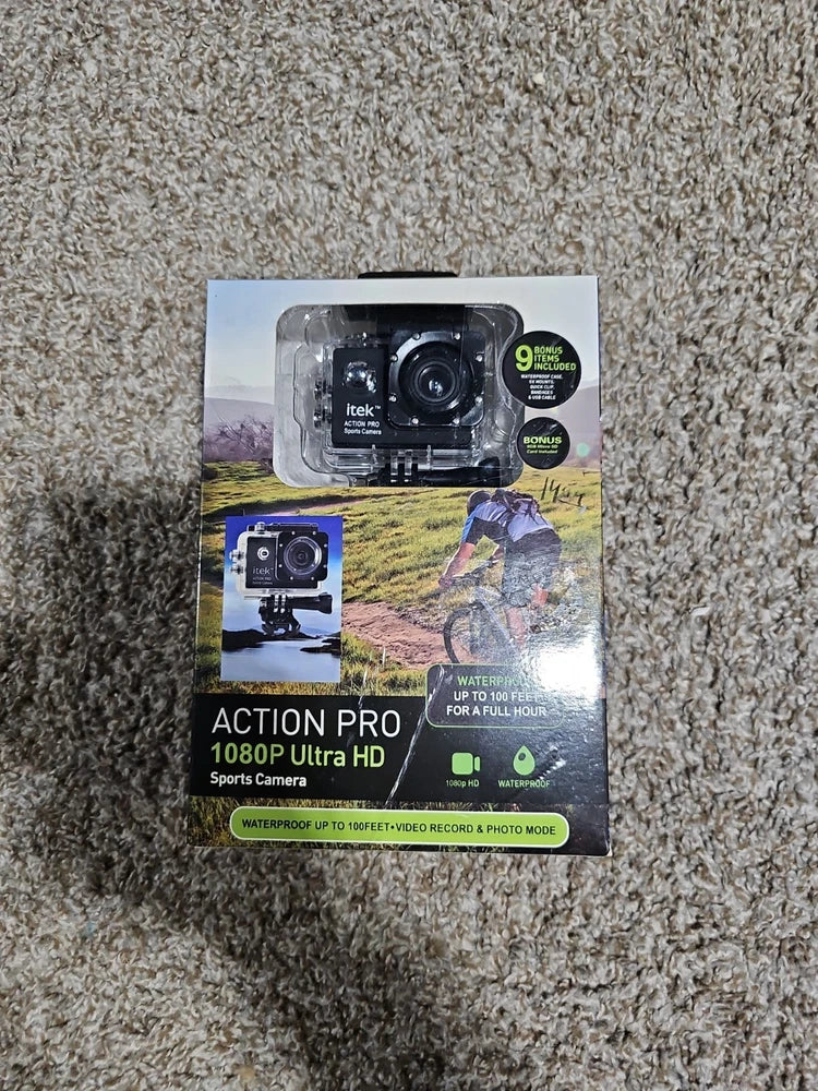ITEK by Soundlogic Action Pro 1080P Ultra HD Sports Camera Waterproof Black