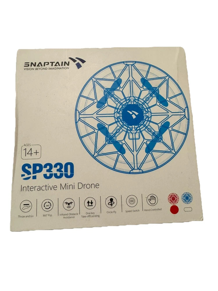 Snaptain SP330 interactive mini drone box with circular rotor graphic
