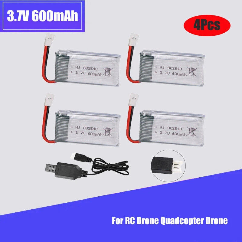 4¡Á 3.7V 600mAh Lipo battery 25C XH2.54 Plug for Syma X5c X5c-1 X5 RC Quadcopter