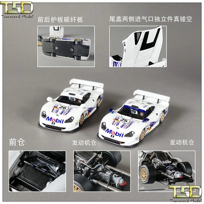 Transcend model 1:64 911 GT1 24h LeMans 1997 white Diecast Model Car