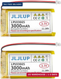2Pcs 3.7V Lipo Battery 3000mAh Rechargeable Lithium Polymer Batteries Pack with Battery