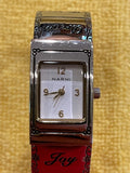 Narmi Watch Model 3343 Silver Tone Cuff Bracelet New Battery Battery