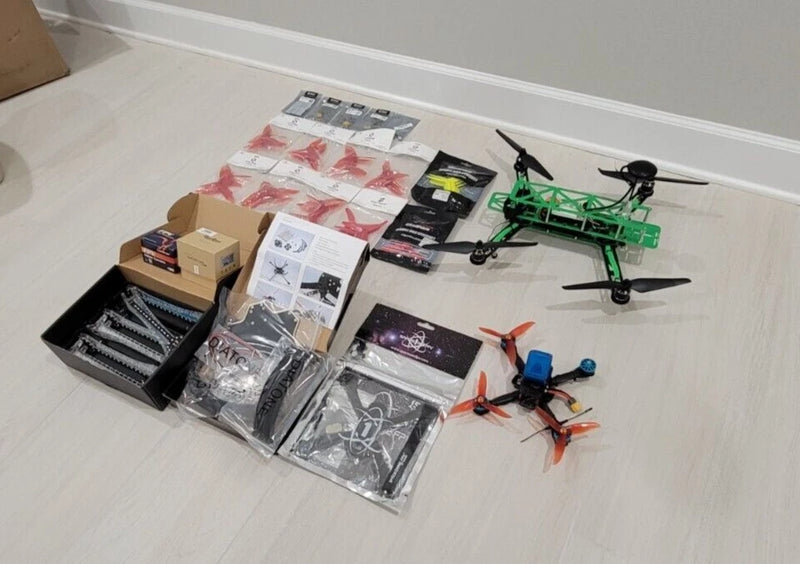 Racing drones, numerous, spare parts, spare cameras, frames, ect.