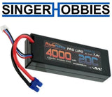 POWERHOBBY PHB2S400020CEC3 2S 7.4V 4000mAh 20C LiPo Battery Pack Hard Case EC3 Battery