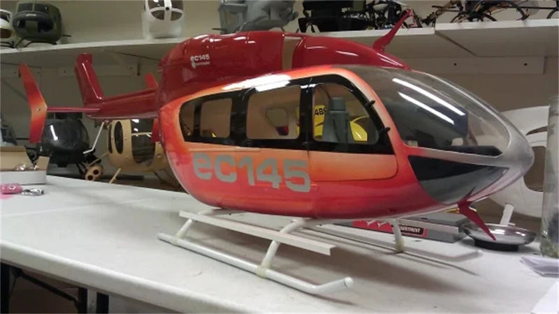 600 EC-145 PF RC Helicopter Fuselage Orange Painting Suitable for TREX 600