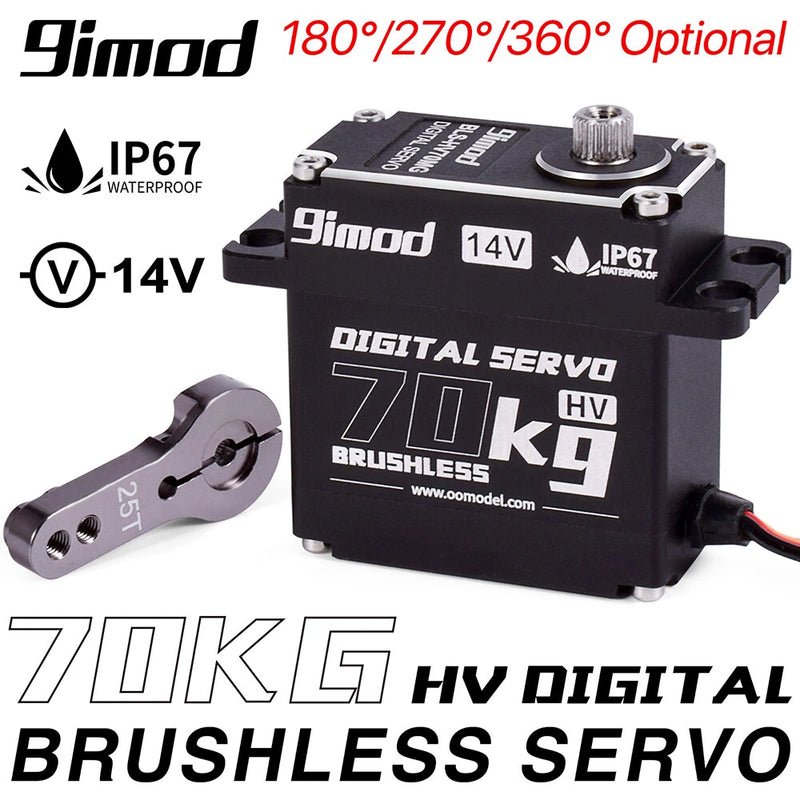 Brushless Motors 70KG RC Servo 14V HV High Torque Steering Servo for 1/10 RC Car