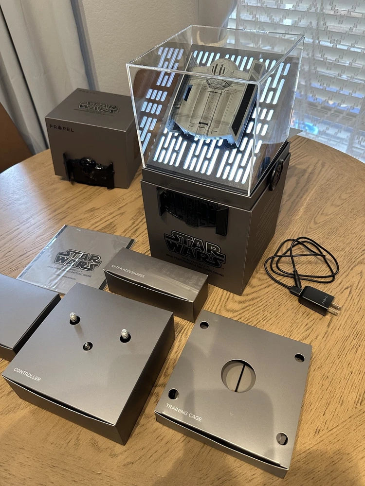 High performance battle drone docking station, open metal frame with cables