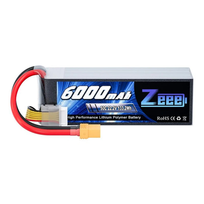 Zeee 6S Lipo Battery 6000mAh 50C 22.2V with XT90 Plug Soft Case RC Battery Co...