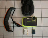 Fujifilm FinePix Xp120 16.4 MP Digital Camera Black/Lime +sd & Batt No Charger