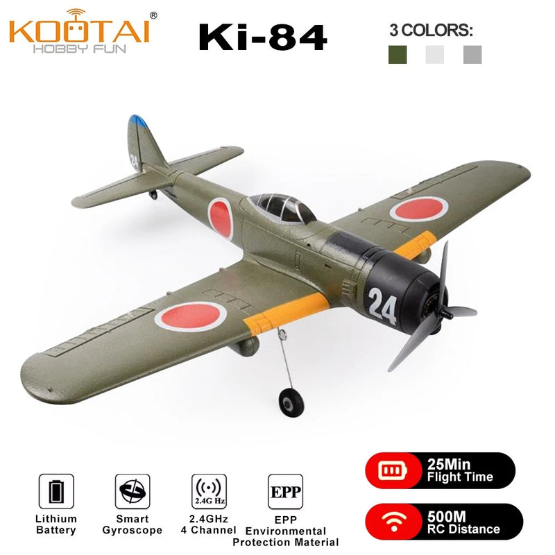 KOOTAI HOBBY FUN Ki-84 RC Plane 2.4G 6-axis Gyro EPP 690mm Wingspan 2 Battery