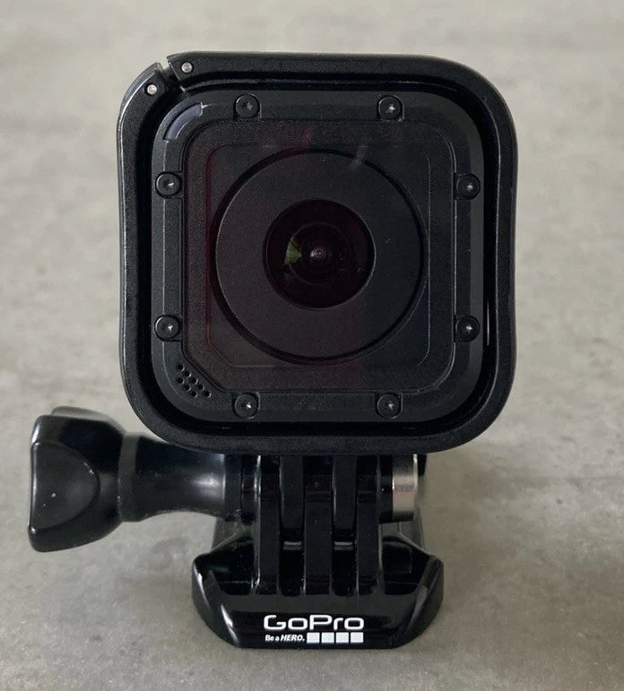 GoPro Hero Session action camera with waterproof housing and mounting base