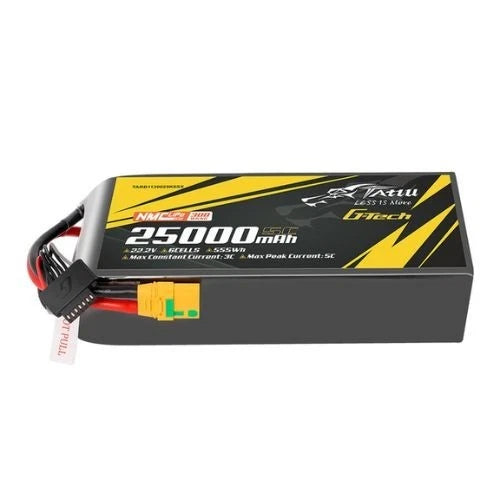 25000mAh 6S1P 10C 22.2V Tattu Semi Solid State G-Tech Lipo Battery with XT90S-F Battery