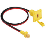 XT60 male to female panel mount cable with yellow connectors, 12AWG, 2ft