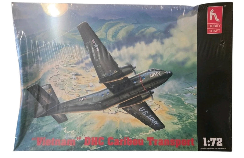 Hobbycraft 1/72 DHC Caribou transport model kit, factory sealed, airplane in package