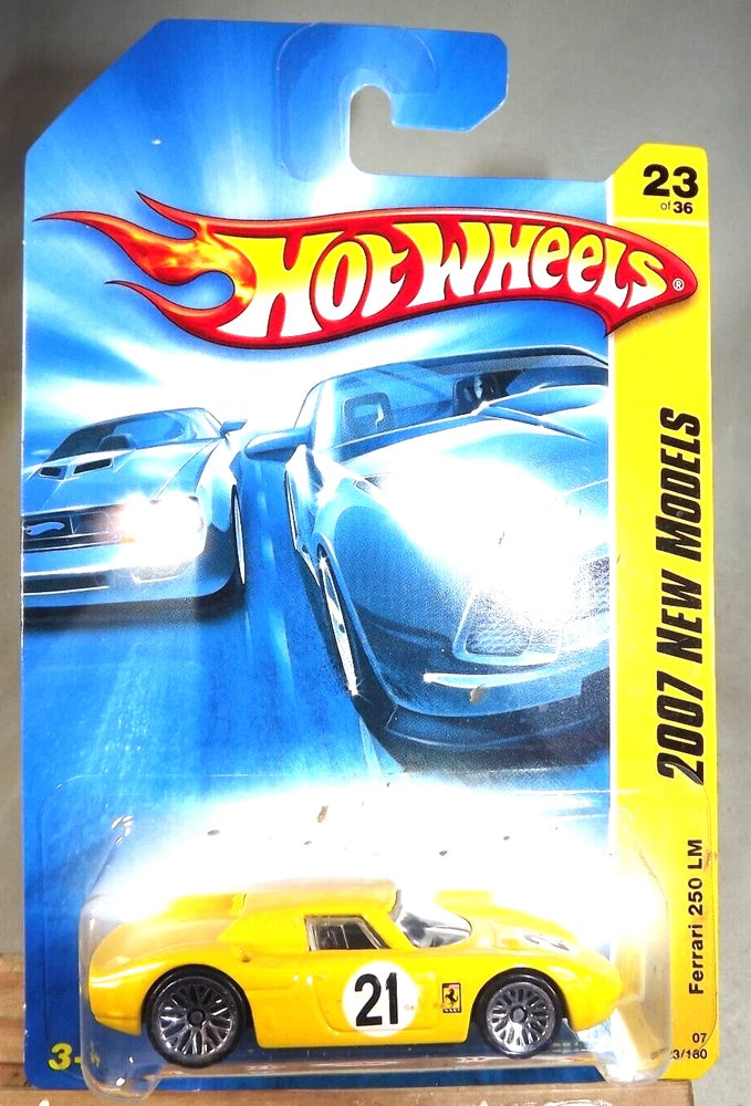 2007 Hot Wheels #23 New Models 23/36 FERRARI 250 LM Yellow Variant w/Chrome Lace