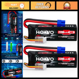 High-Performance 3S 11.1V Lipo Battery 2200mAh 50C EC3 Plug - 2 Pack for RC Mode Battery