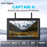 10.2-inch FPV monitor with 232 channels, dual antennas, auto search display