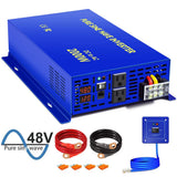 Car Power Inverter 2000W DC48V To AC 120V Pure Sine Wave Solar Converter remote