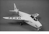 White RC jet airplane model with cockpit and intake detail, angled side view