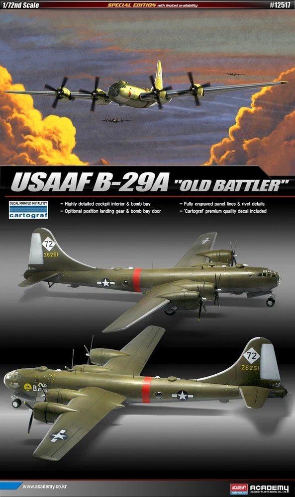 1/72 USAAF B-29A "Old battler" #12517 ACADEMY HOBBY KITS