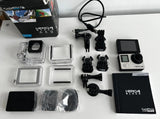GoPro HERO4 Black action camera bundle with LCD screen case and mounting accessories