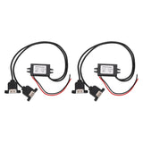 2pcs DC 12V/24V to 5V 3A 15W Step Down Converter(Dual USB Ports & Mounting Tabs)