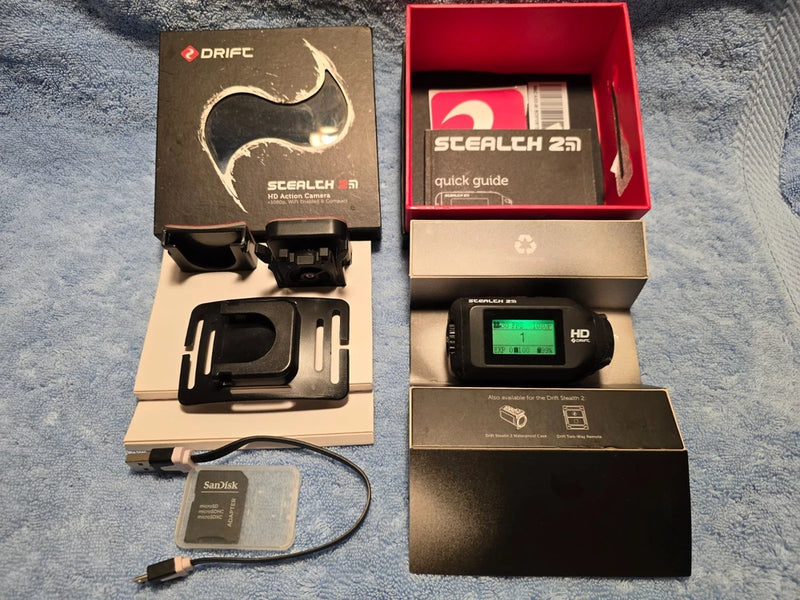 Drift Stealth 2 HD 1080p Action Sports Camera + 32GB MicroSD Card Pre-owned