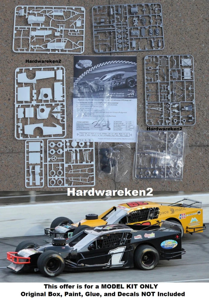 DONOR KIT -  ASPHALT MODIFIED RACE CAR WHITE KIT - NO DECALS -  1/25