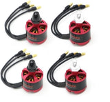 Red and black brushless motor set with 3-wire leads, 4-pack