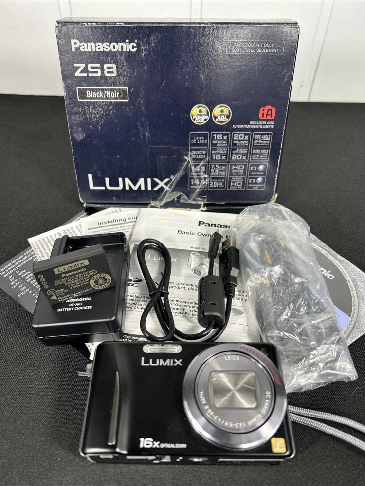 Panasonic Lumix DMC-ZS8 Parts Or Repair Broken Screen Otherwise Works