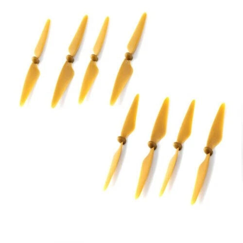 Gold drone propeller blade set with 8 yellow blades and hubs