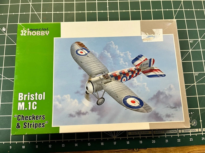 Bristol M.1C checkers and stripes aircraft model kit box art