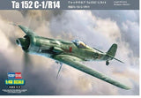 1/48 Focke Wulf Ta 152 C-1/R14 model kit box art, Hobby Boss logo