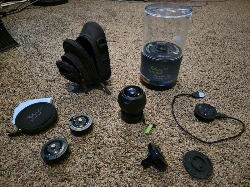 360Fly Panoramic 360?? HD Video Camera w Accessories & Case, working- used once