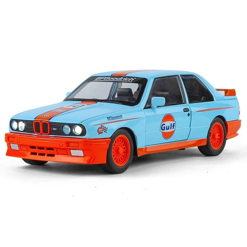 1:24 BMW M3 E30 1988 Mpower Alloy Diecast Sound & Light Car Model Toy Gift NEW