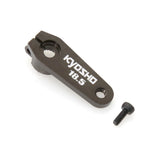 KYOSHO metal steering servo arm with circular hole and mounting screw, black