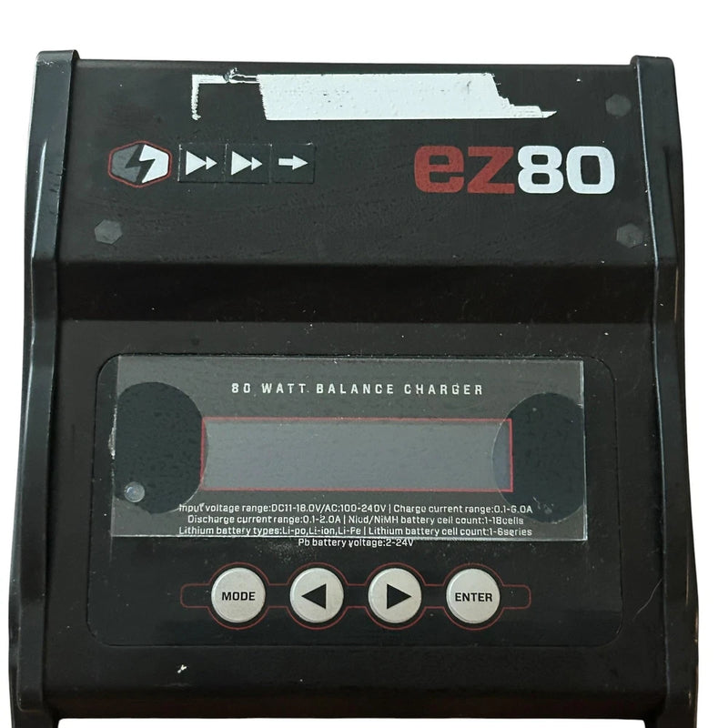 Ez80 80W 6A Balance Charger AC/DC RC Multi Chem LiPo LiIon NiMH NiCd Pb Black Battery