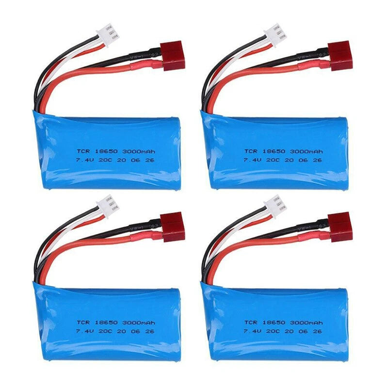 Lipo Battery 7.4v 3000mAh 20C + USB charger For Q46 Wltoys RC Drone Cars Trucks