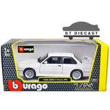 BBURAGO 1988 BMW M3 E30 1/24 DIECAST MODEL CAR WHITE 21100