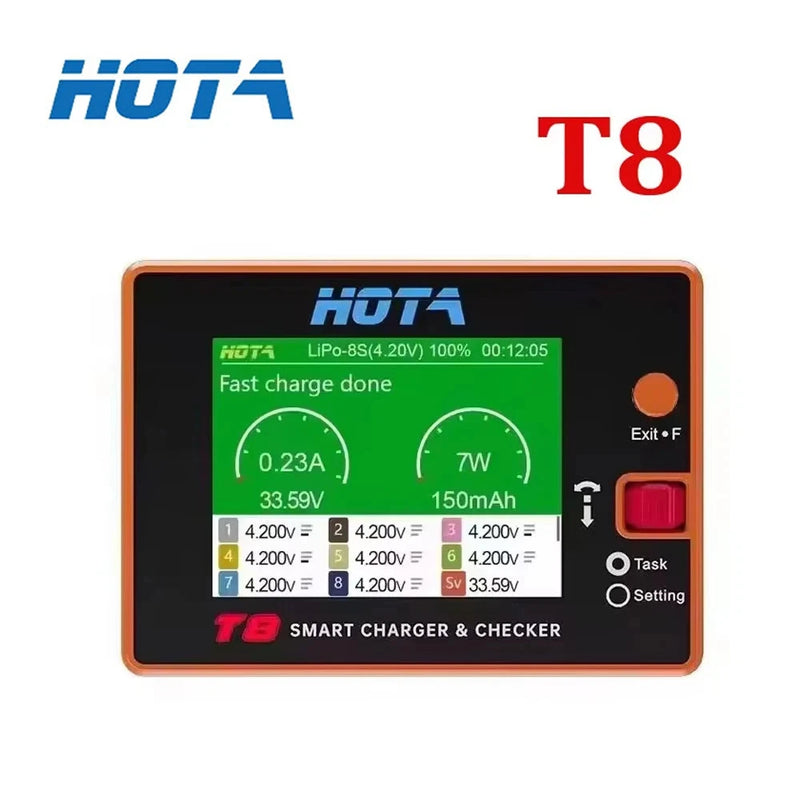 HOTA T8 Balance Charger 1-8S 650W 22A High Power Magnetic Multifunction for RC