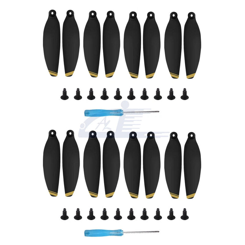 16pcs Low-Noise Propellers Blades Drone Props Black & Gold For DJI Mavic Mini 2