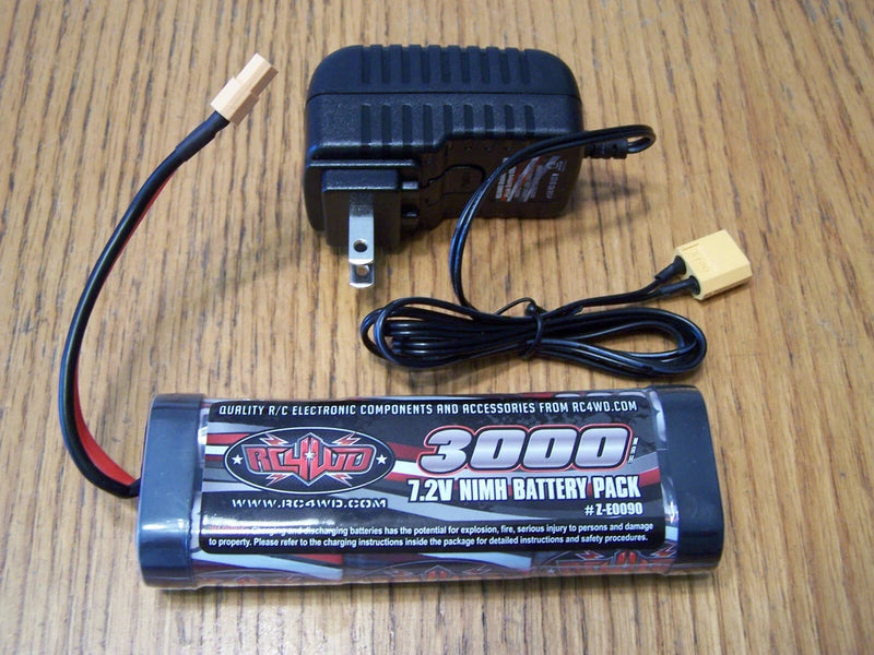 RC4WD Trail Finder 3000mah 7.2V 6 Cell Ni-mh Battery Wall Charger XT60 Connector Battery